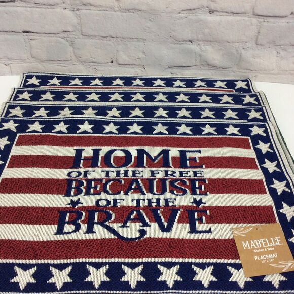 Patriotic 7Pc Kitchen Set (4)Tapestry Placemats/Dish Towel/Oven Mitt/Pot Holder - Picture 11 of 12